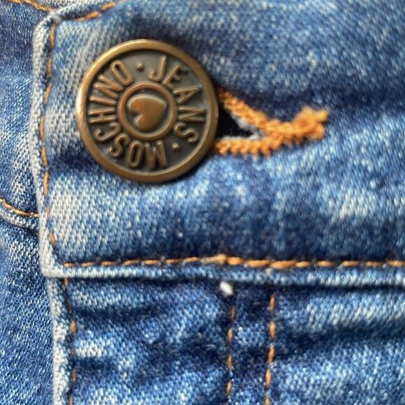 Moschino- VINTAGE! Donna Vita Alta High Waisted Mom Denim Jeans Peace Sign- 31 - Picture 7 of 15